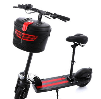 Пластиковая корзина на руль с замком, черная