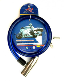 Замок противоугонный Lock MX 14х800 мм, синий